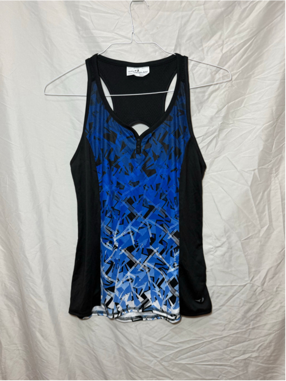 Women's Grand Slam Tank Top Size M Blue Black Athletic Performance